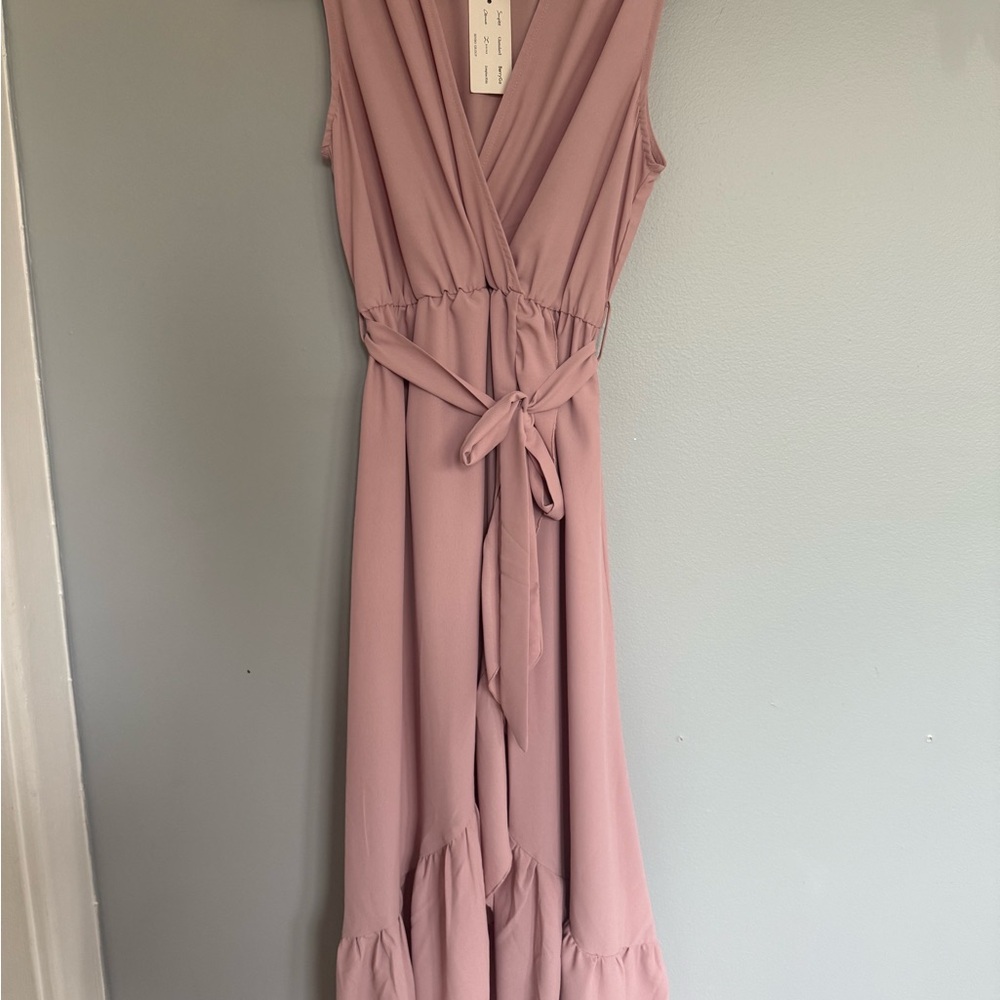 Simplee Apparel Dusty Pink Sleeveless Maxi Dress